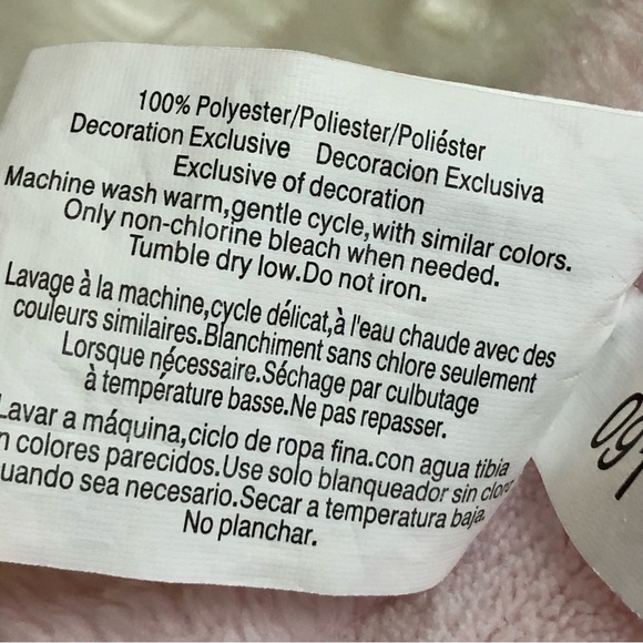 KidsLine Bunny Rabbits Baby Girl Pink Fleece Blanket Lovey 30” x 39” Soft Plush - Picture 5 of 8